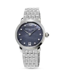 Узкие часы, 30 мм Frederique Constant, цвет Black