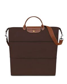 Оригинальная расширяемая дорожная нейлоновая сумка выходного дня Le Pliage Longchamp, цвет Brown