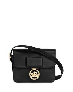 Маленькая кожаная сумка через плечо Box-Trot Longchamp, цвет Black