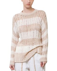 Полосатый свитер Moon River, цвет Tan/Beige