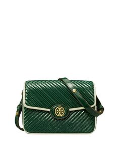 Стеганая трансформируемая сумка через плечо Robinson Tory Burch, цвет Green