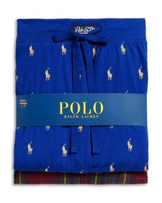 Трикотажные пижамные брюки-джоггеры, комплект из 2 шт. Polo Ralph Lauren, цвет Blue