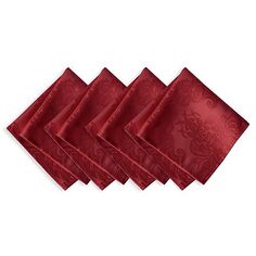 Жаккардовые дамасские салфетки Elrene Barcelona, набор из 4 шт. Elrene Home Fashions, цвет Red