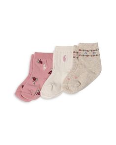 Новинки для девочек, носки Crew, 3 шт. — для малышей Ralph Lauren, цвет Multi
