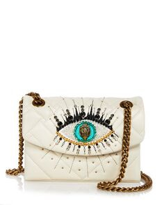 Кожаная сумка через плечо Kensington Mini Eye с украшением KURT GEIGER LONDON, цвет Ivory/Cream
