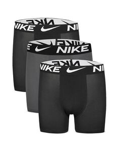 Комплект из 3 трусов-боксеров с логотипом для мальчиков Nike, цвет Black