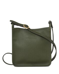 Ле Фулон&amp;;eacute; Маленькая кожаная сумка через плечо на молнии Longchamp, цвет Green