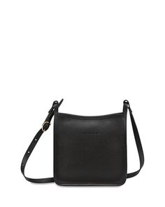 Ле Фулон&amp;;eacute; Маленькая кожаная сумка через плечо на молнии Longchamp, цвет Black