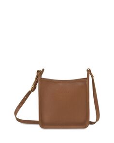 Ле Фулон&amp;;eacute; Маленькая кожаная сумка через плечо на молнии Longchamp, цвет Brown