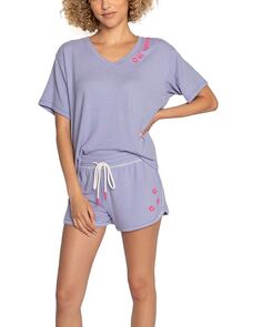 Полосатый пижамный комплект Be Happy PJ Salvage, цвет Purple