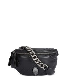 Миниатюрная кожаная стеганая поясная сумка Kensington KURT GEIGER LONDON, цвет Black