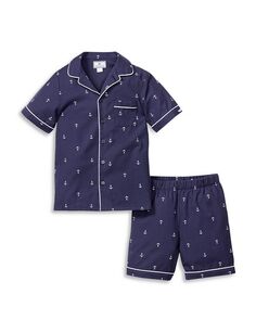 Комплект пижамных шорт унисекс Portsmouth Anchors - Baby, Little Kid, Big Kid Petite Plume, цвет Blue