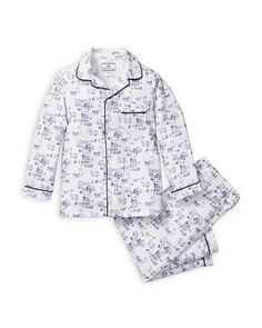 Зимний пижамный комплект унисекс с виньеткой Petite Plume, цвет White