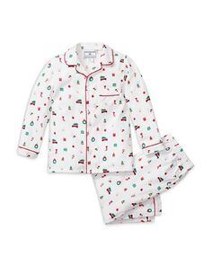 Зимний пижамный комплект унисекс «Ностальгия» — малыш, маленький ребенок, большой ребенок Petite Plume, цвет White