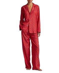 Пижамный комплект с длинными рукавами Polo Ralph Lauren, цвет Red