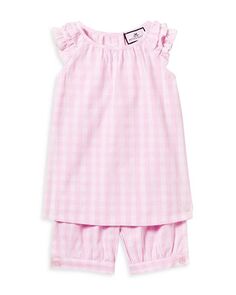 Комплект шорт Amelie в мелкую клетку для девочек — Baby, Little Kid, Big Kid Petite Plume, цвет Pink