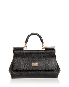 Маленькая сумка Sicily из телячьей кожи Dauphine Dolce &amp; Gabbana, цвет Black