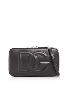 Кожаное плечо через плечо с логотипом Dolce &amp; Gabbana, цвет Black