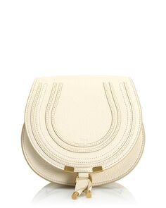 Маленькая кожаная сумка-седло Marcie Chloe, цвет Ivory/Cream