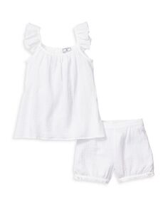 Комплект из марлевых шорт Amelie для девочек — Baby, Little Kid, Big Kid Petite Plume, цвет White
