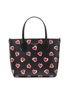 Сумка через плечо Bleecker Stencil Hearts из ПВХ среднего размера kate spade new york, цвет Black