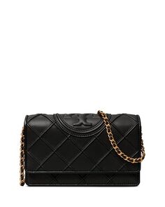 Кошелек Fleming с мягкой цепочкой Tory Burch, цвет Black