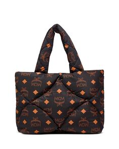 Большая стеганая нейлоновая сумка-тоут Munchen Maxi Monogram MCM, цвет Black