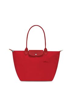 Зеленая большая сумка-тоут Le Pliage из переработанного нейлона Longchamp, цвет Red