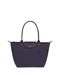 Зеленая сумка через плечо Le Pliage среднего размера из переработанного материала Longchamp, цвет Blue