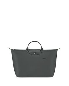 Большая зеленая дорожная сумка Le Pliage из переработанного нейлона Longchamp, цвет Gray
