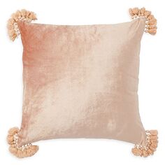 Бархатная декоративная подушка Радж, 20 x 20 дюймов Roselli Trading, цвет White