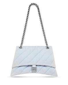 Стеганая сумка-цепочка Crush среднего размера Balenciaga, цвет Blue