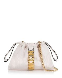 Сумка на плечо с логотипом на шнурке Moschino, цвет White