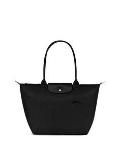 Зеленая большая сумка-тоут Le Pliage из переработанного нейлона Longchamp, цвет Black