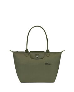 Зеленая сумка через плечо Le Pliage среднего размера из переработанного материала Longchamp, цвет Green