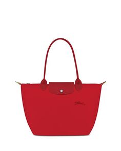 Зеленая сумка через плечо Le Pliage среднего размера из переработанного материала Longchamp, цвет Red