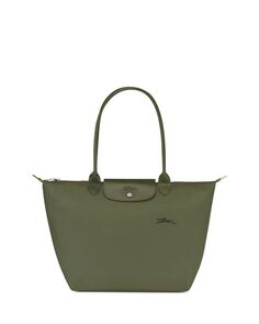 Зеленая большая сумка-тоут Le Pliage из переработанного нейлона Longchamp, цвет Green
