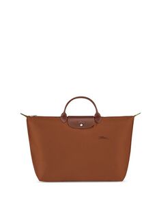 Большая зеленая дорожная сумка Le Pliage из переработанного нейлона Longchamp, цвет Brown