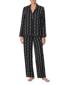 Длинный пижамный комплект с принтом kate spade new york, цвет Black