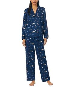 Длинный пижамный комплект с цветочным принтом Ralph Lauren, цвет Blue