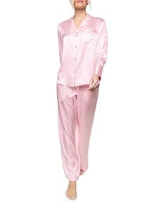 Розовый шелковый пижамный комплект Petite Plume, цвет Pink