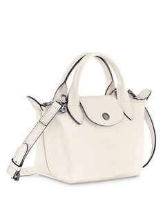 Очень маленькая кожаная сумка Le Pliage Xtra с верхней ручкой Longchamp, цвет Ivory/Cream