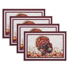 Подставки для столовых приборов Autumn Heritage Turkey, набор из 4 шт. Elrene Home Fashions, цвет Multi