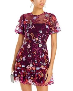 Мини-платье Yasmin Tropic с вышивкой MILLY, цвет Multi
