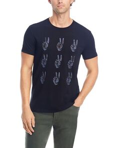 Хлопковая футболка с рисунком Multi Peace Hand John Varvatos, цвет Black