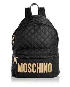 Стеганый нейлоновый рюкзак Moschino, цвет Black