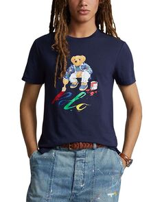 Классическая футболка-поло из джерси с медведем Polo Ralph Lauren, цвет Blue