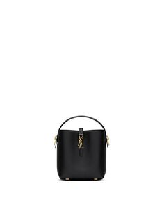Миниатюрная сумка-мешок Le 37 из блестящей кожи Saint Laurent, цвет Black