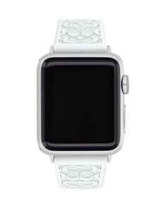 Apple Watch Белый перламутровый силиконовый ремешок, 38/40/41 мм COACH, цвет White