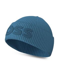 Вязаная шапка с логотипом Afox BOSS Hugo Boss, цвет Blue